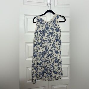 Terzo Millennio Linen Dress Size Small Blue Floral Made in Italy Sleeveless